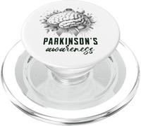 Parkinson's Awareness Ribbon Brain Support Warrior Floral PopSockets PopGrip for MagSafe