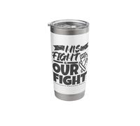 Parkinson's Awareness Ribbon Brain Support Warrior Floral Stainless Steel Insulated Tumbler