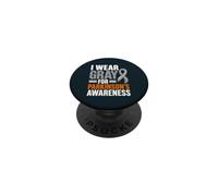 Parkinson's Awareness Silver Grey Ribbon PopSockets Adhesive PopGrip