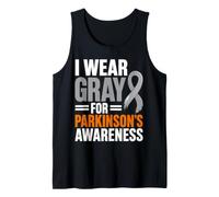 Parkinson's Awareness Silver Grey Ribbon Tank Top