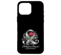 Parkinson's Disease Awareness Silver Ribbon And Red Tulip Case for iPhone 16 Pro Max