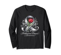Parkinson's Disease Awareness Silver Ribbon and Red Tulip Long Sleeve T-Shirt