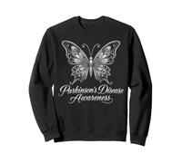 Parkinson's Disease Awareness Warrior Silver Butterfly Sweatshirt