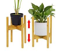 Parkland Adjustable Plant Stand, Plant Holder Bamboo Wood Modern Flower Potted Holder Rack for Indoor Outdoor Fits up to 22-28.5 Centimetre Pot (Pot Not Included) (Natural)