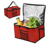 Parkland Extra Large 26L Cooler Cool Bag Box Picnic Camping Food Drink Lunch Festival Ice, Fabric, Red, 26 Litre