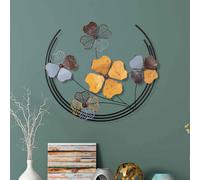 parklane metal celestial bloom wall art in yellow and black