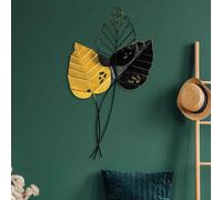 parklane metal gilded leaf wall art in black and gold