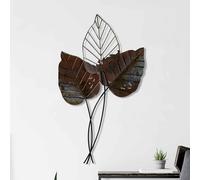 parklane metal gilded leaf wall art in brown