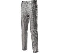 PARKLEES Mens Night Club Metallic Gold Suit Pants/Straight Leg Trousers Silver Sequin 28