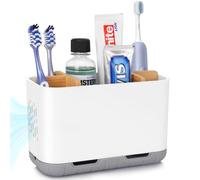 PARKMANI Electric Toothbrush Holders for Bathrooms, Toothbrush and Toothpaste Holder, Detachable Bathroom Toothbrush Caddy With Drainage for Family, Kids (White, Large)