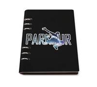 Parkour Art A5 Refillable Notebook Ruled Paper Writing Journal Binder 90 Sheets 6-Ring