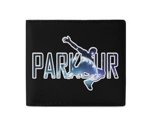 Parkour Art Men Wallet Leather Bifold Wallets with Window Slim Minimalist Front Pocket