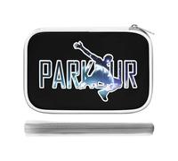 Parkour Art Pencil Case Holder Pouch Stationery Pen Bag PU Leather Organizer