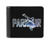 Parkour Art Slim Bifold Wallet Minimalist Wallets Pouch with Card Slots for Men Women