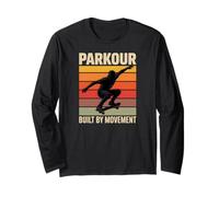 Parkour Built by Movement Retro Skateboard Athlete Long Sleeve T-Shirt