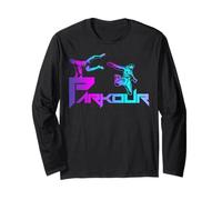 Parkour Freerun Urban Motion Gradient Jump Novelty Humor Long Sleeve T-Shirt