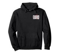 Parkour Repeated Freerunning Motion Silhouette Graphic Pullover Hoodie