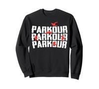 Parkour Repeated Freerunning Motion Silhouette Graphic Sweatshirt
