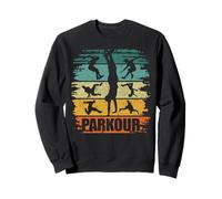Parkour Retro Athlete Moves Urban Training Silhouette Humor Sweatshirt