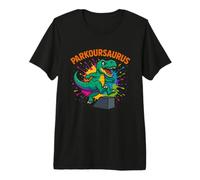 Parkour Saurus Funny Colourful Dinosaur Soft Play T-rex Top Premium T-Shirt