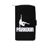 Parkour Sport Long Purses for Women Leather Card Holder Mens Wallet Coin Purse