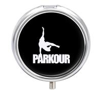 Parkour Sport Round Pill Box Organiser 3 Compartment Portable Medicine Case