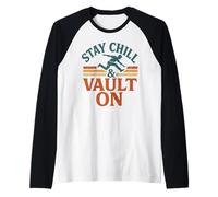 Parkour Stay Chill and Vault On Retro Freerunning Gymnastics Raglan Baseball Tee