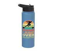 Parkour Warning I Jump Over Everything Funny Running Stainless Steel Insulated Water Bottle
