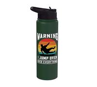 Parkour Warning I Jump Over Everything Funny Running Stainless Steel Insulated Water Bottle