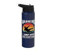 Parkour Warning I Jump Over Everything Funny Running Stainless Steel Insulated Water Bottle