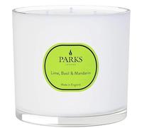 Parks London Lime, Basil & Mandarin 3 Wick Candle, White, 380g