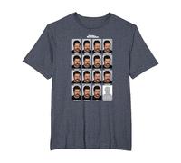 Parks & Recreation Many Faces of Ron T-Shirt, Men's Big and Tall, Heather Blue, 4X Tall