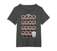Parks & Recreation Many Faces of Ron T-Shirt, Women's Plus, Dark Heather Grey, 2X