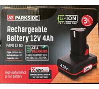 Parkside 12V 4Ah Battery PAPK 12B3 compatible with all tools Parkside X 12V Team
