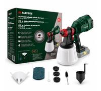 Parkside 20V Cordless HVLP Paint Sprayer - Bare Unit - No Battery & No Charger
