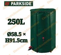 Parkside 250L Collapsible Water Butt Tank Ø58.5 x H91.5cm Rainwater Garden