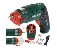 Parkside 4V Cordless Rapidfire Screwdriver With Bits LED Work Light