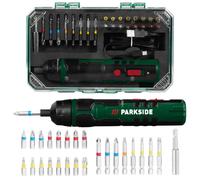 Parkside 4V Cordless Rod Screwdriver Set + Case Bits Holder USB Cable