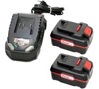 Parkside® Bundle - 2 x 4Ah Battery Pap 20 B3 + 1 x 2.4 A Charger 20 V PLG 20 C1 - Lithium Ion Battery - for the X20V Series - 4 Ah
