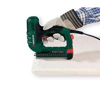 Parkside Electric Tacker, Modern Style, Green, 15-25mm Staples & 15, 20, 25, 32mm Nails, 500 Fasteners, Automatic Operation, Plastic Material