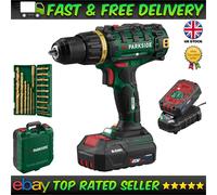 Parkside Limited Edition 20V Cordless Drill 2Ah Battery Charger Bit Starter Set