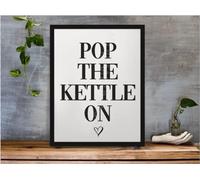Parksmoonprints A4 Put The Kettle On Wall Art - Kitchen Print - Tea Lover Print - Coffee Wall Art - Coffee Shop - Dining Room Wall Art - Kitchen Wall Art - Home Decor