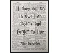 Parksmoonprints Albus Dumbledore It Does Not Dwell Quote Harry Potter Vintage Dictionary Print Picture Art Dreams Wizard Quirky Home Décor Wand Friendship Hogwarts Gift