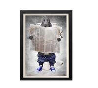 Parksmoonprints Black Cocker Spaniel On Toilet - Funny Bathroom Print - Dog Picture - En Suite Wall Art - Downstairs Loo Sign Dog Portrait Toilet Humour (A4 Print Only)