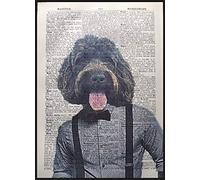 Parksmoonprints Chocolate Brown Cockapoo Print Vintage Dictionary Page Picture Dog Cockerpoo Wall Art Quirky Home Decor