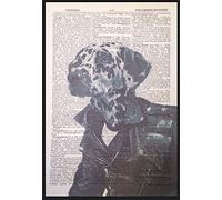 Parksmoonprints Dalmatian Dog Vintage Dictionary Page Wall Art Picture Print Leather Jacket