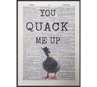 Parksmoonprints Duck Vintage Dictionary Page Wall Art Picture Print Animal Bird Funny Quirky Clothes