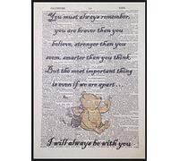 Parksmoonprints Winnie The Pooh Quote Print Vintage Dictionary Page Picture Wall Art Brave Cute