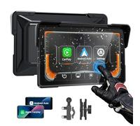PARKVISION 7-Inch Wireless Motorcycle Carplay Motorbike Sat Nav Screen Compatible with Apple CarPlay & Android Auto - Waterproof Touchscreen, Portable Bluetooth Connectivity Motorcycle Sat Nav