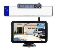 PARKVISION Solar Reversing Camera Wireless Reverse Camera with 5" FHD Monitor, 5000mAh Rechargeable Battery Wireless Rear View Camera for Car DIY Parking